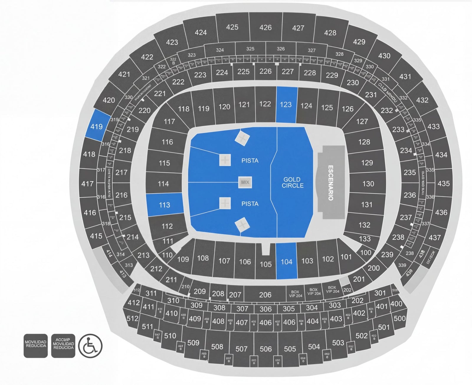 Mapa del Estadio Metropolitano